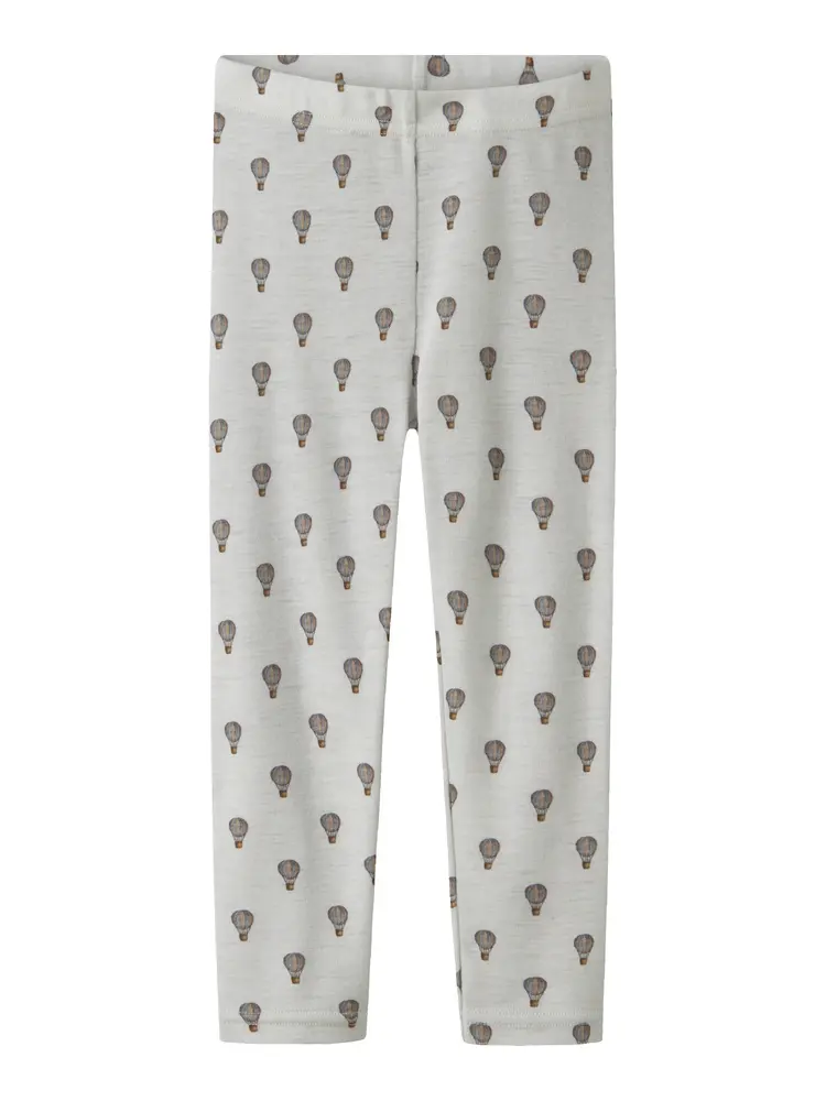Lil  Atelier Noel Nor Uld Slim Leggings Oyster Mushroom 98