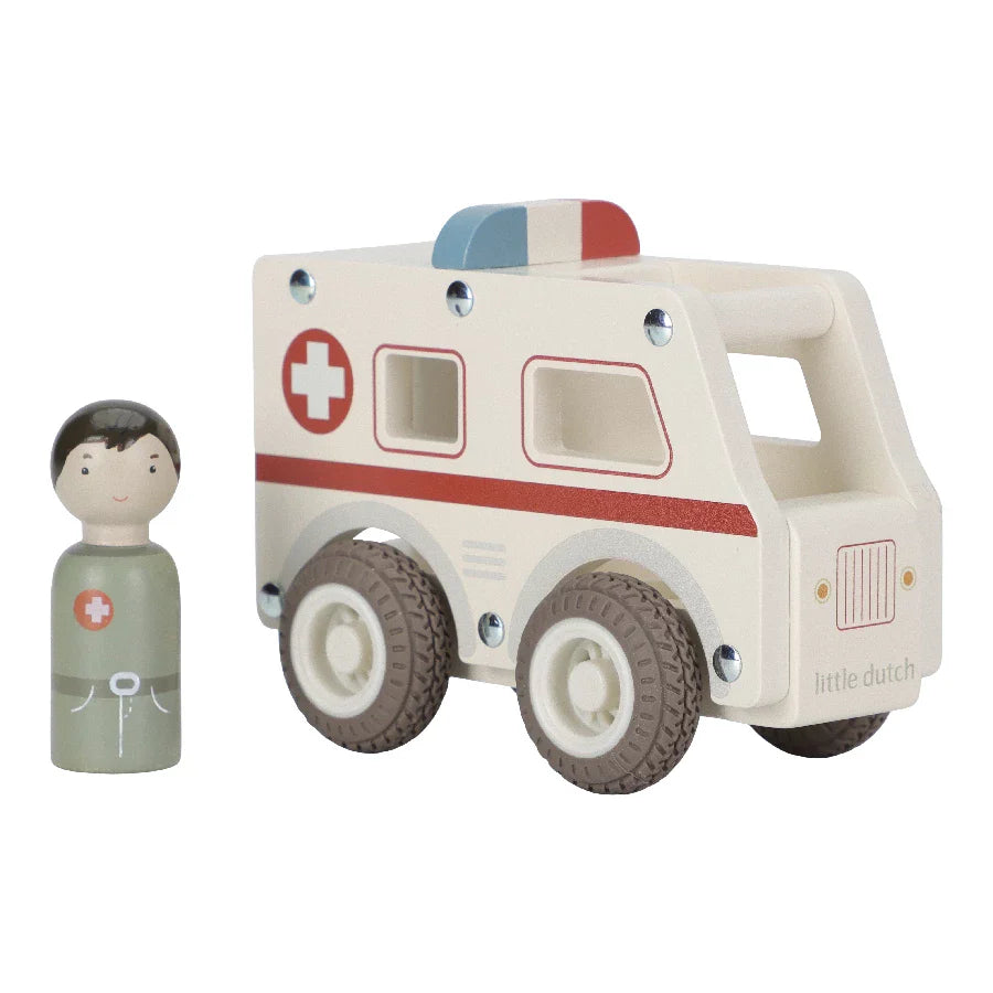 Little Dutch Træambulance med Sygeplejerske - Tilbud!