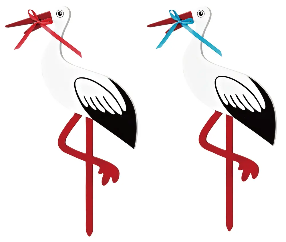 Magni Fødselsstork med Sløjfer - FSC® Godkendt Dekoration