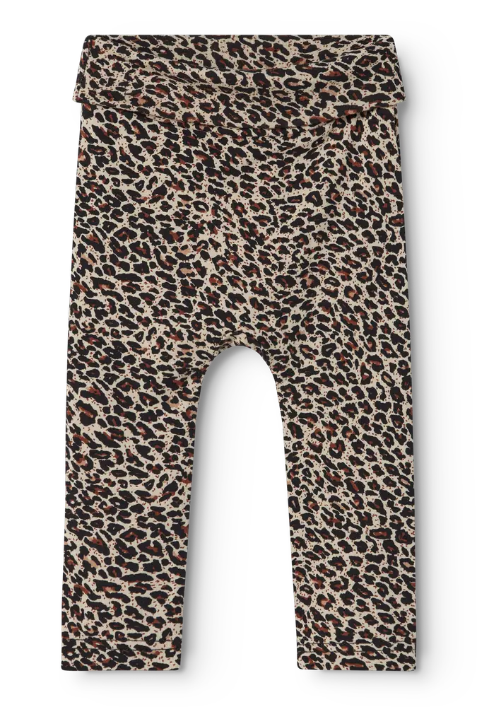 Piva Leo Bukser - Brune Leopardbukser til Nyfødte