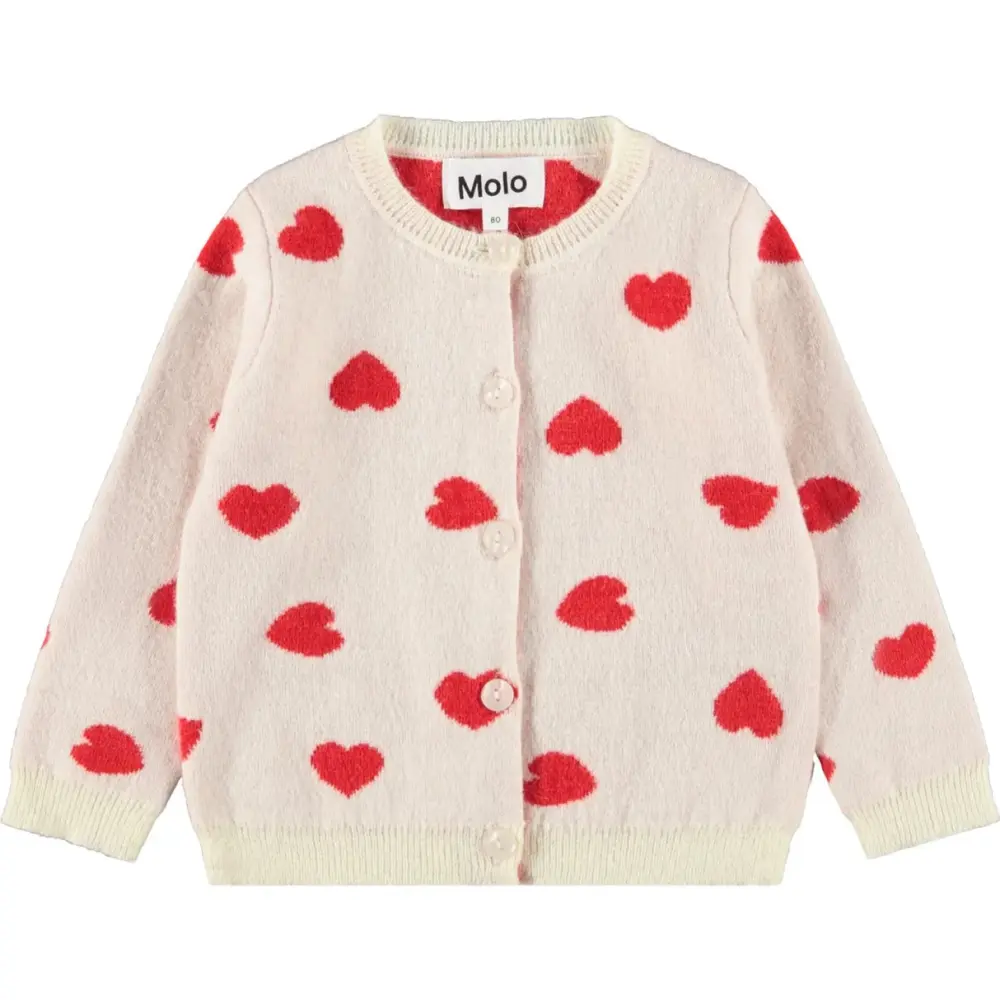 Molo Goldie Cardigan Red Hearts 62