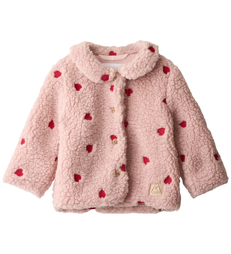 Molo Ummi Fleece Jakke Red Hearts Soft 62