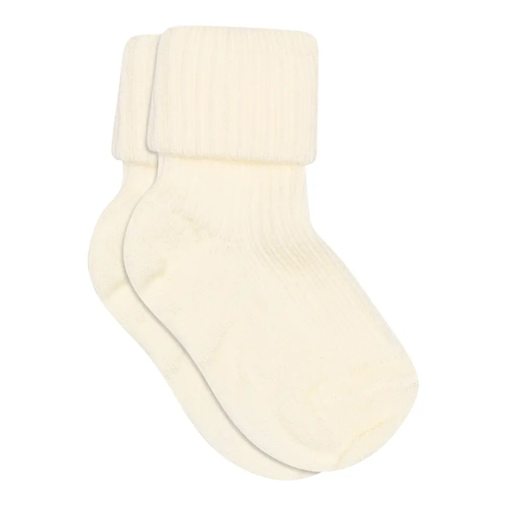 Uld Ankelstrømper - Rib Off White til Små Børn