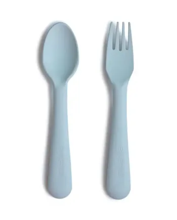 Mushie Bestik Sæt - Gaffel og Ske i Powder Blue