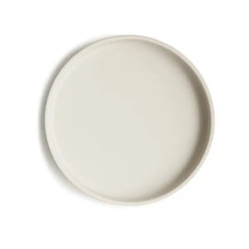 Mushie Skridsikker Silikone Tallerken i Ivory - Elegant Design