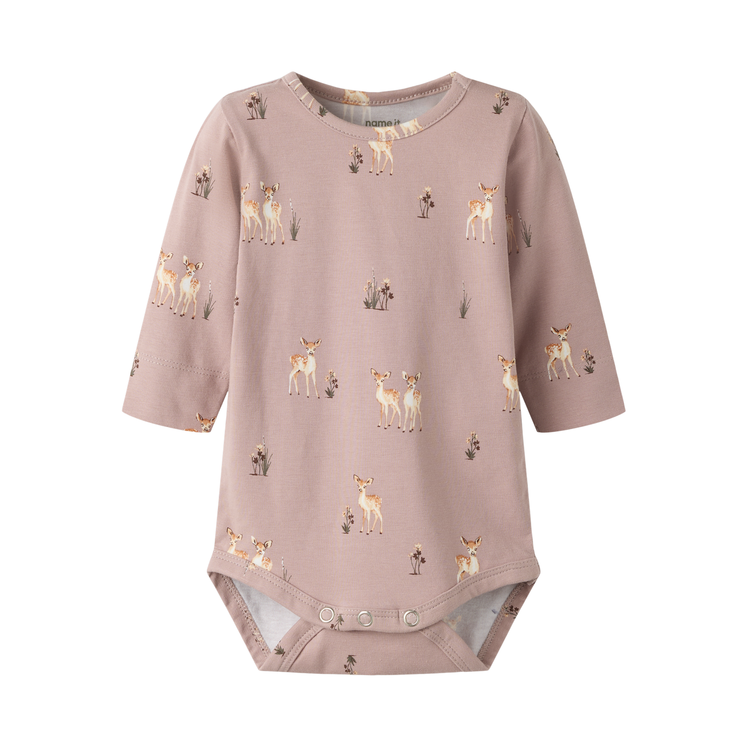 Name It Langærmet Body Til Baby Pige Med Rådyrprint 56
