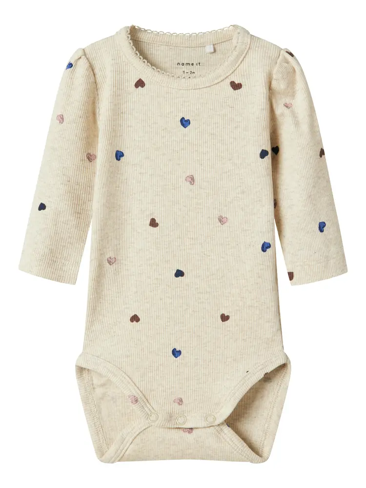 Nutti Langærmet Body - Peyote Mel til Baby - Praktisk Design