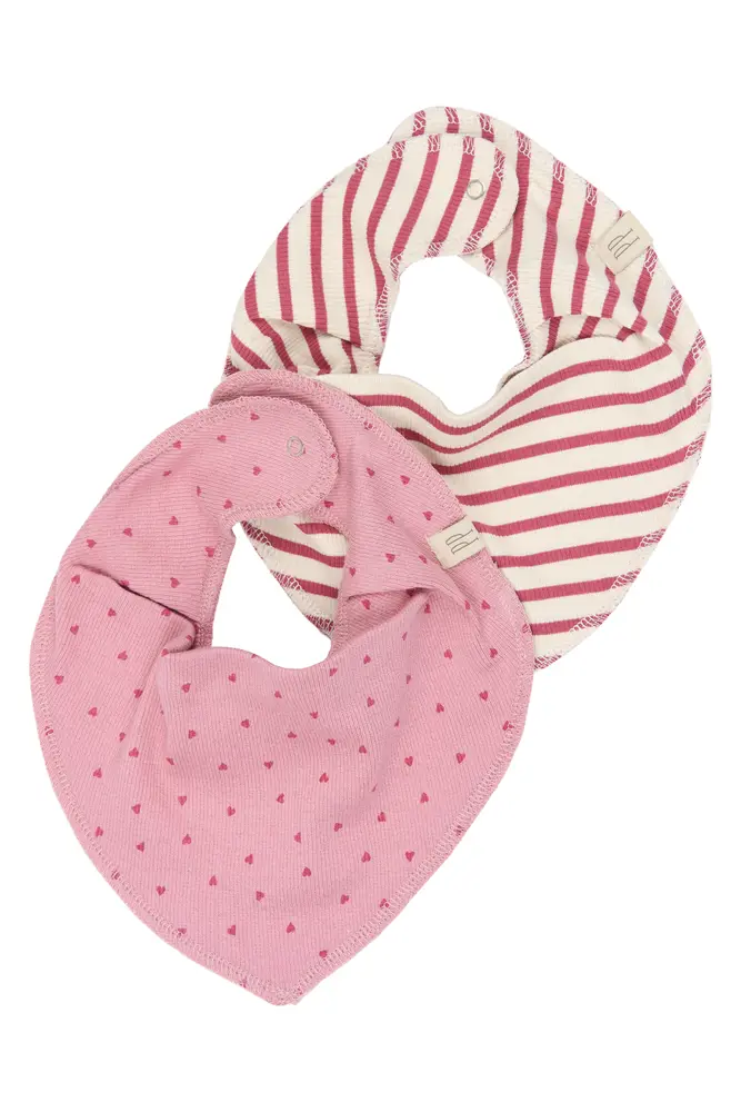 Petit Piao Sky Bib  -pak Mauvewood Striped One Size