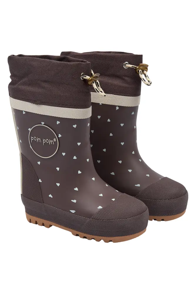 Pompom Brynn Termo Gummistøvler Chestnut Heart 27