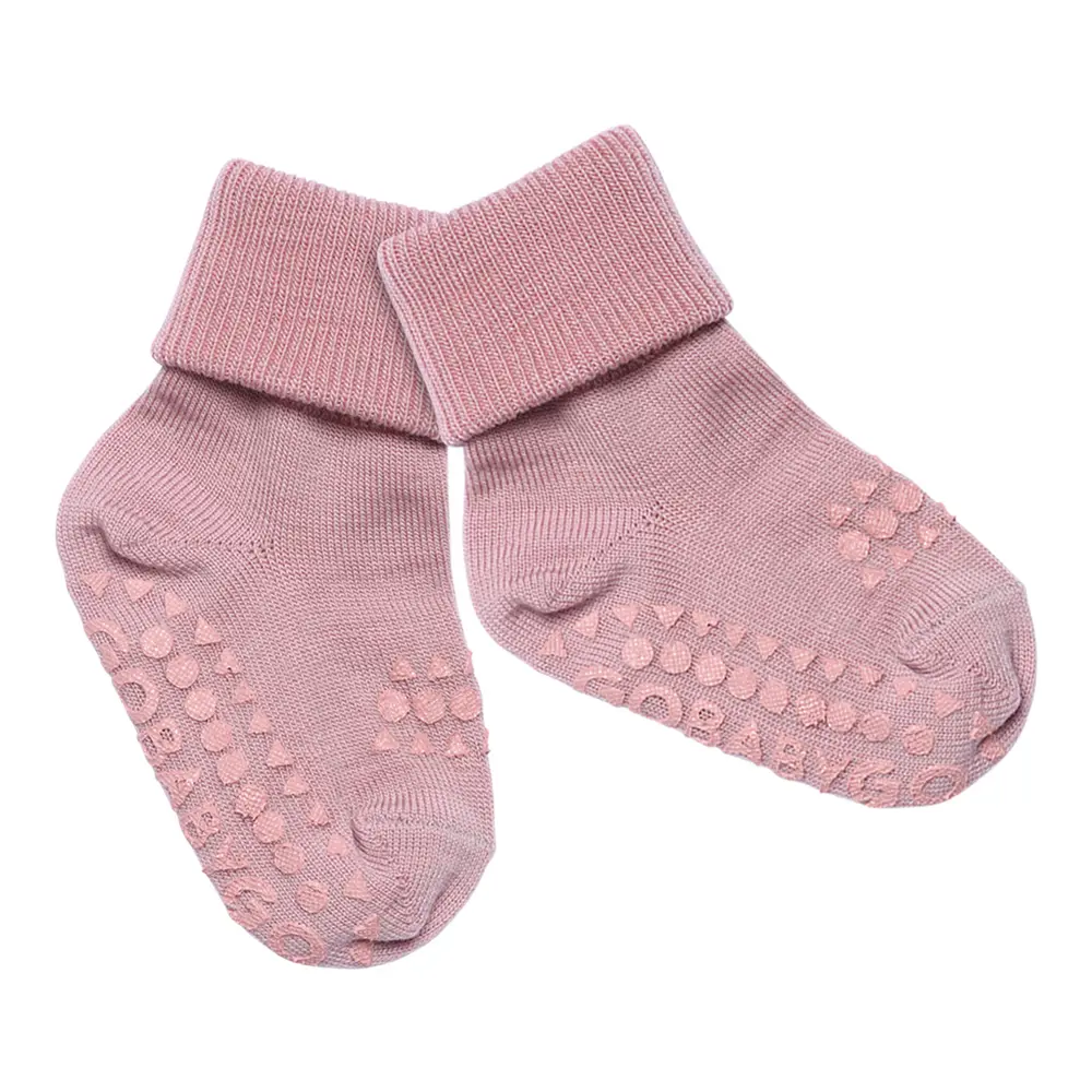 Skridsikre Merino Uldstrømper - Rose Blush Tilbud!