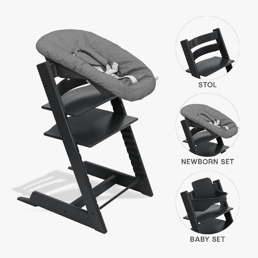 Stokke Tripp Trapp Bundle - Højstol med Babyset - Sort