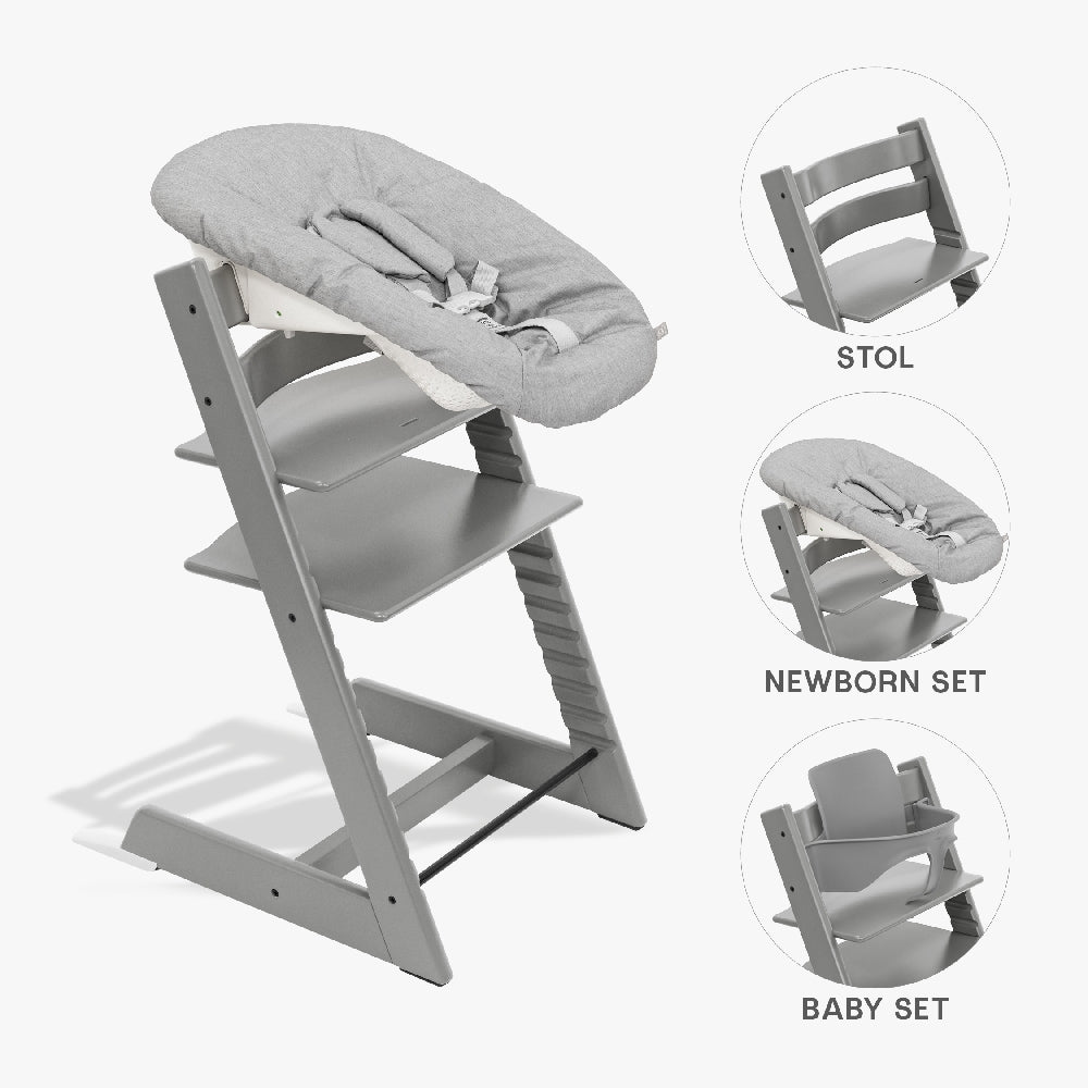 Stokke Tripp Trapp Højstol Bundle - Storm Grey Tilbud