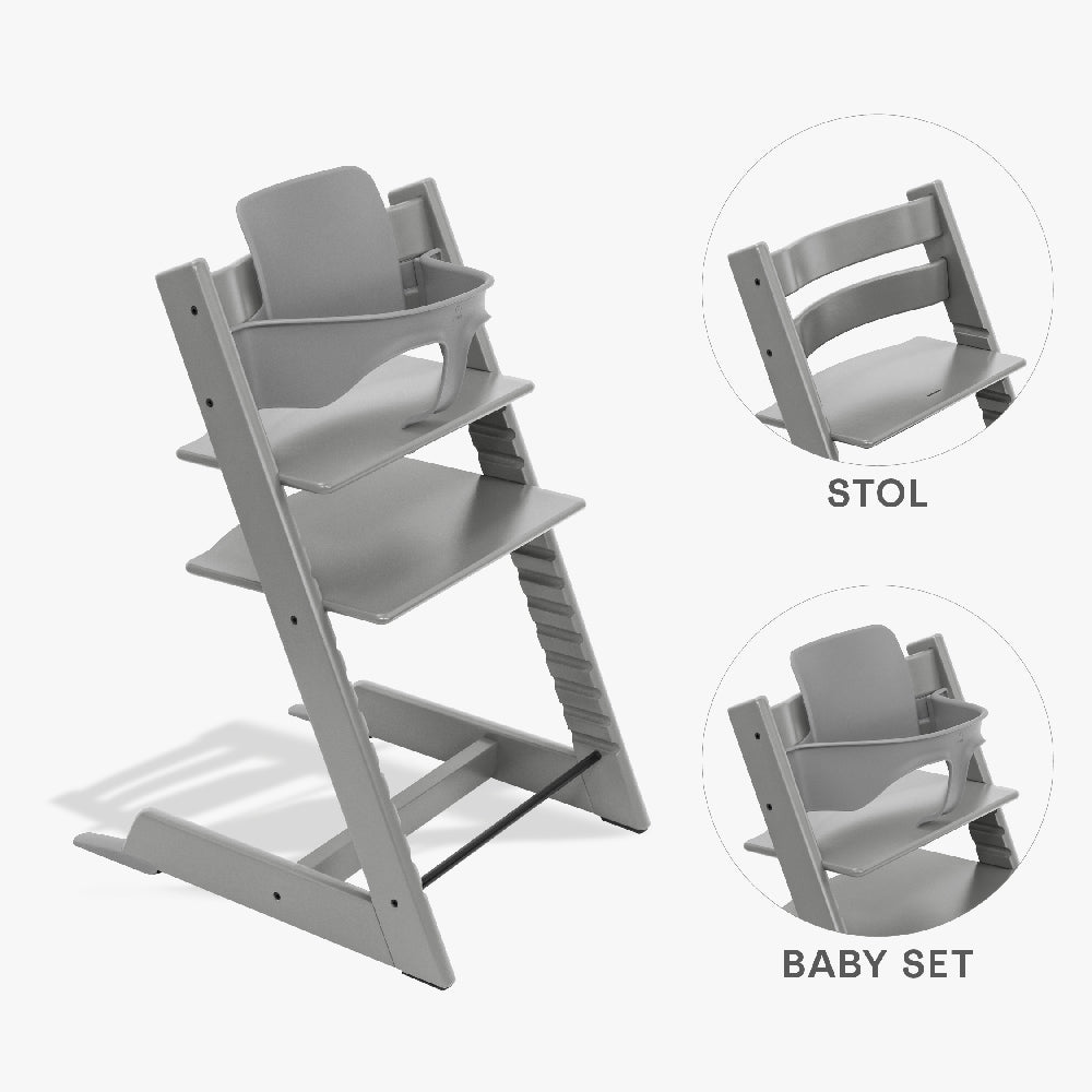 Stokke Tripp Trapp Bundle – Højstol med Babyset i Stormgrå