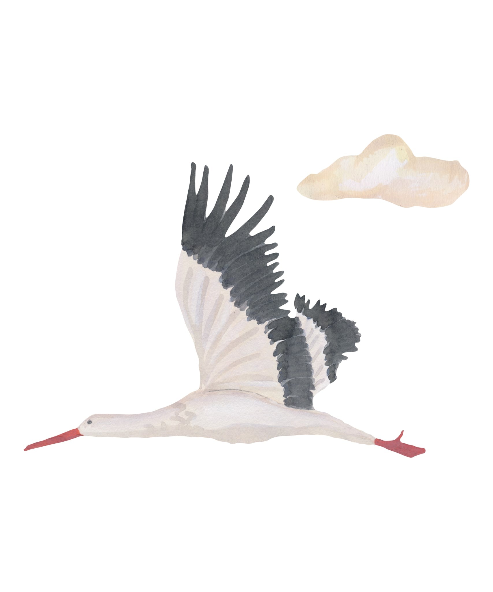 Magisk Stork Vægklistermærke til Fantasifulde Børneværelser