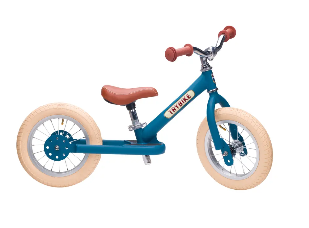 Vintage Blå Løbecykel fra Trybike - Retro Design til Børn