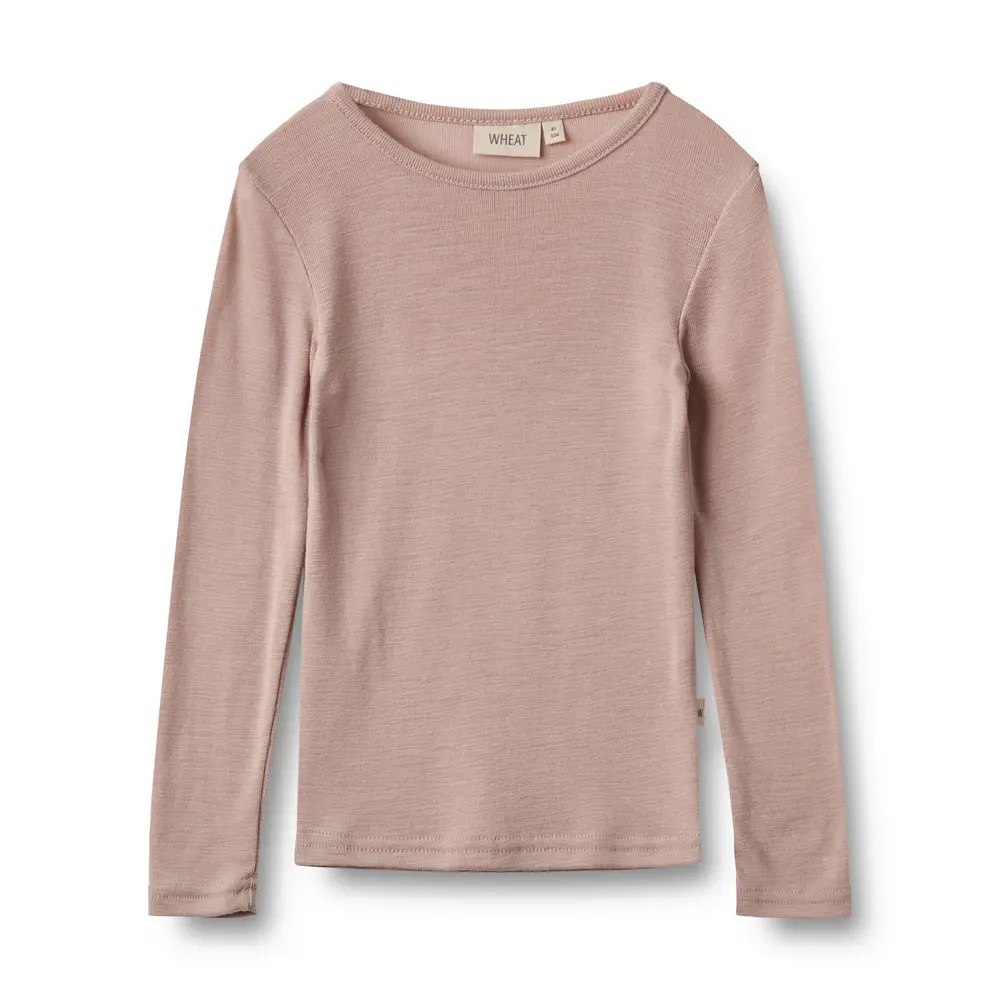 Uld T-shirt Ls Alfie - Dry Rose til børn - Vintertilbud!