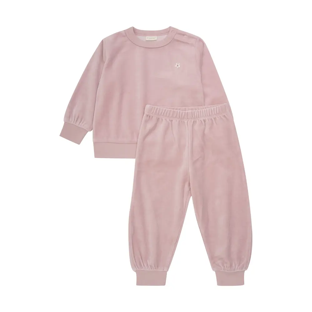 Luksuriøst Velour Jogging Sæt i Skyggegrå fra Fixoni