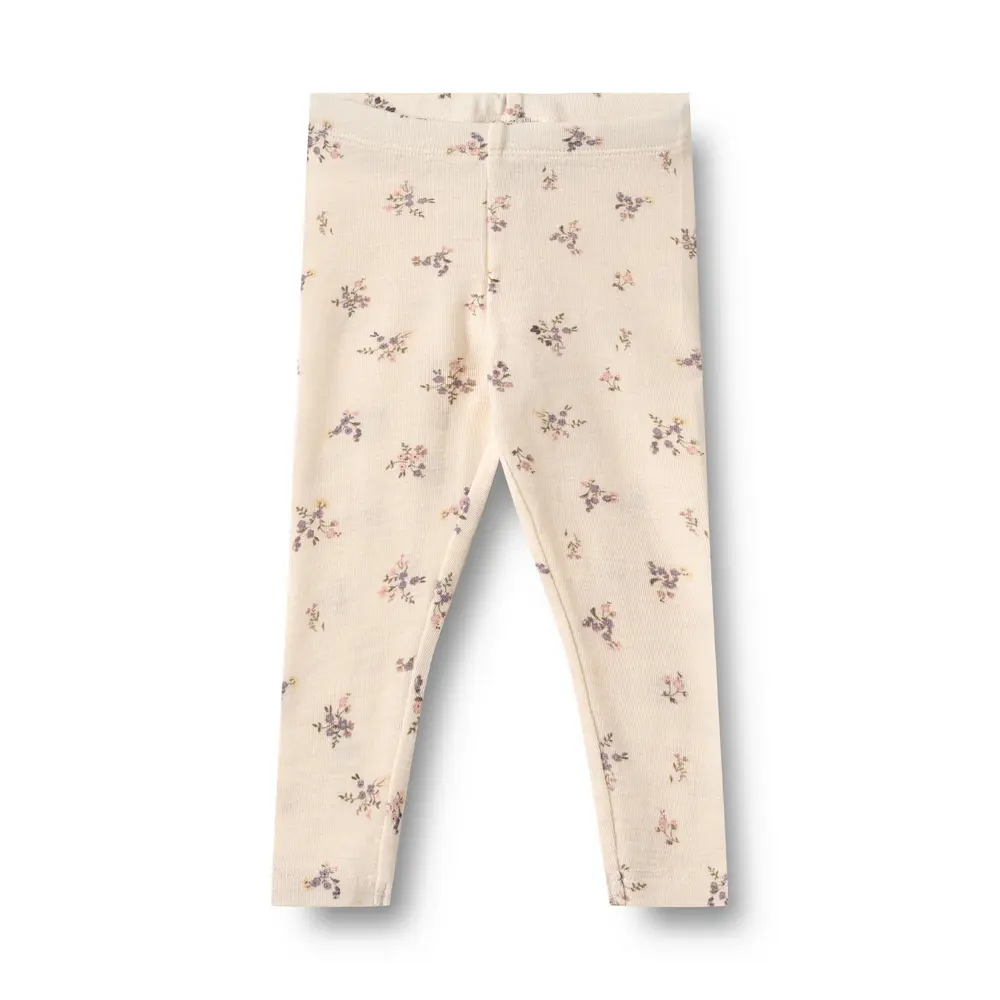 Wheat Agi Uldleggings Eggshell Flowers 92