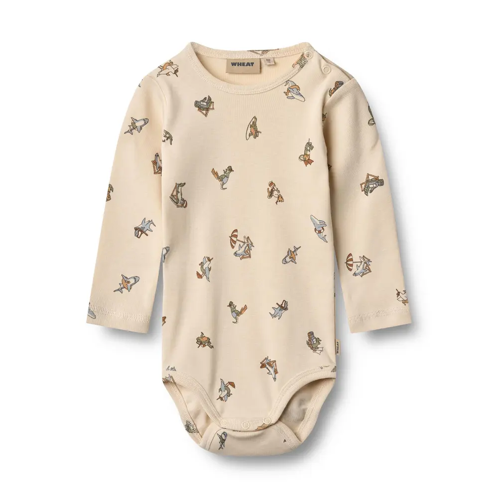 Langærmet Økologisk Body til Baby - Wheat 9413