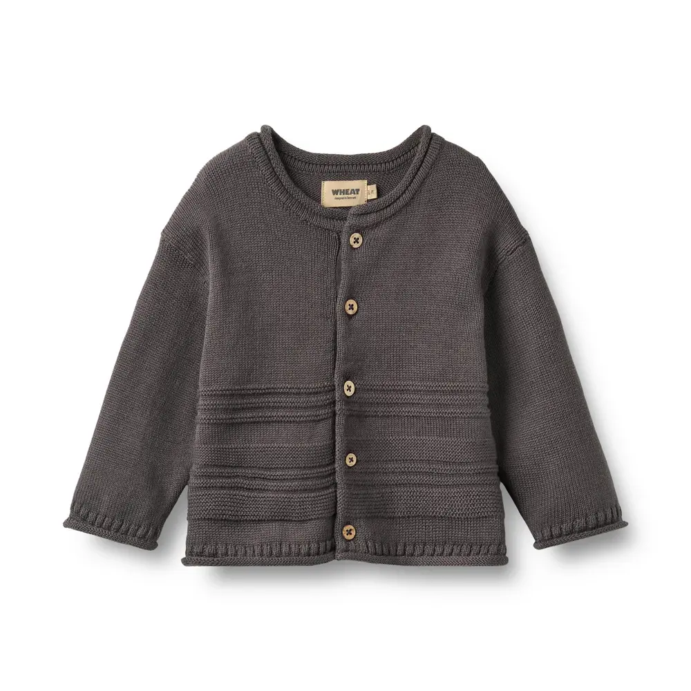 Wheat Gunnar Strik Cardigan Dark Charcoal 62
