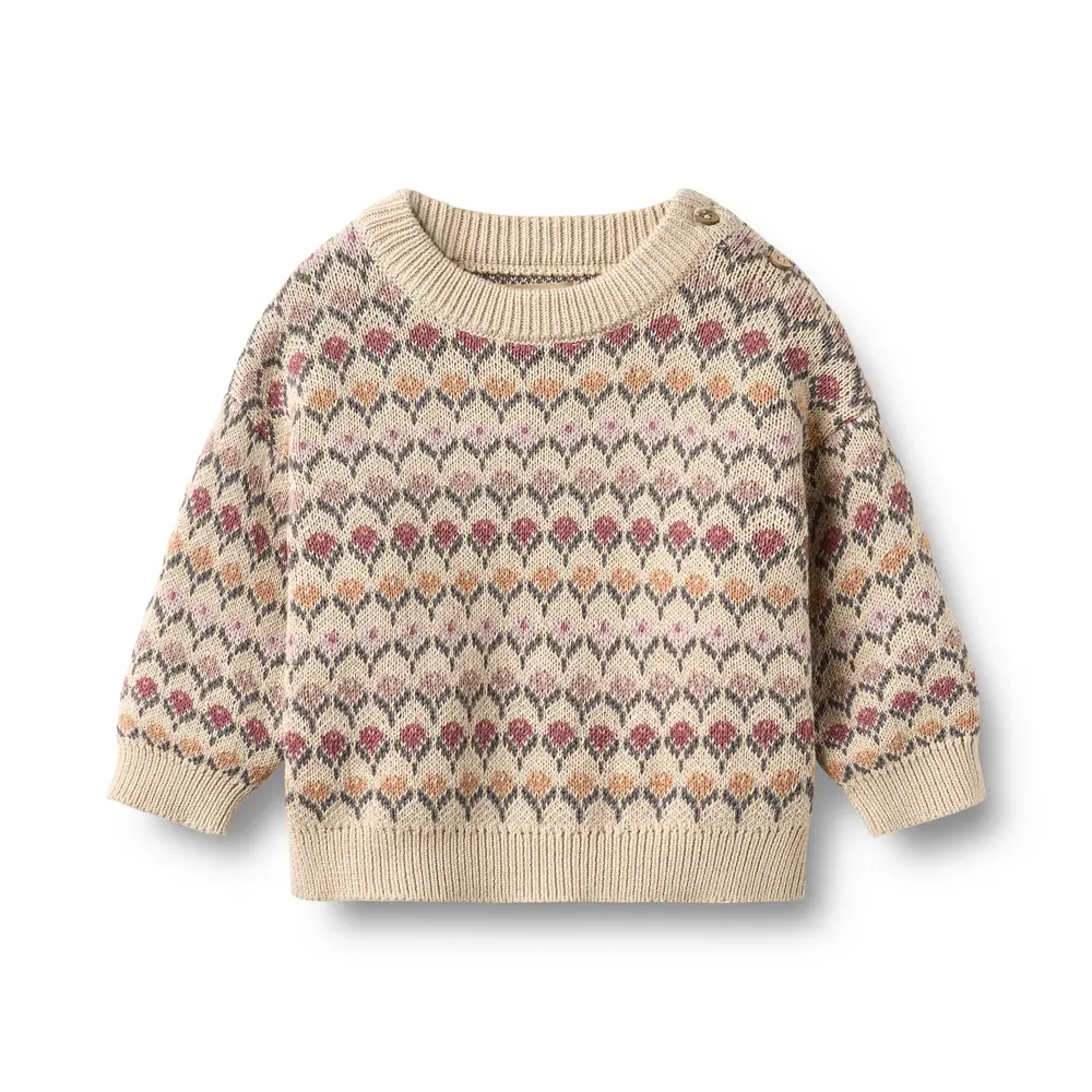 Wheat Harlow Jacquard Pullover Offwhite 80