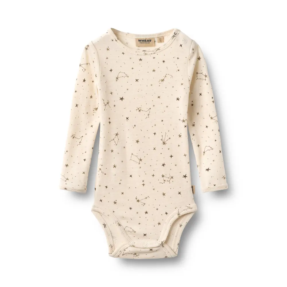 Wheat Lucca Langærmet Uld Body Eggshell Stars 74