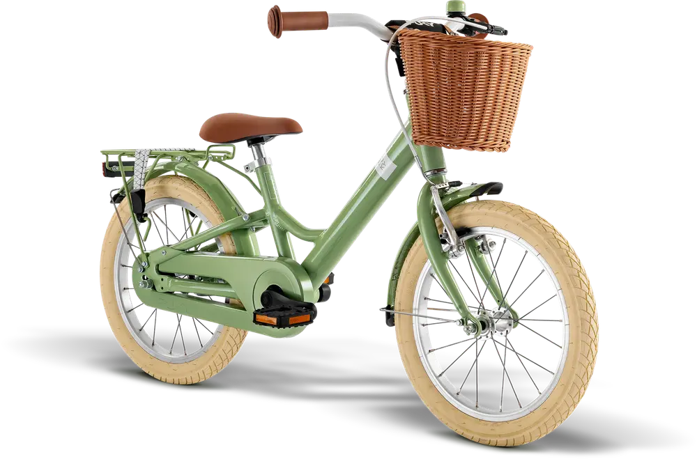 Youke Classic 16 Alu Legecykel med Kurv - Retro Grøn